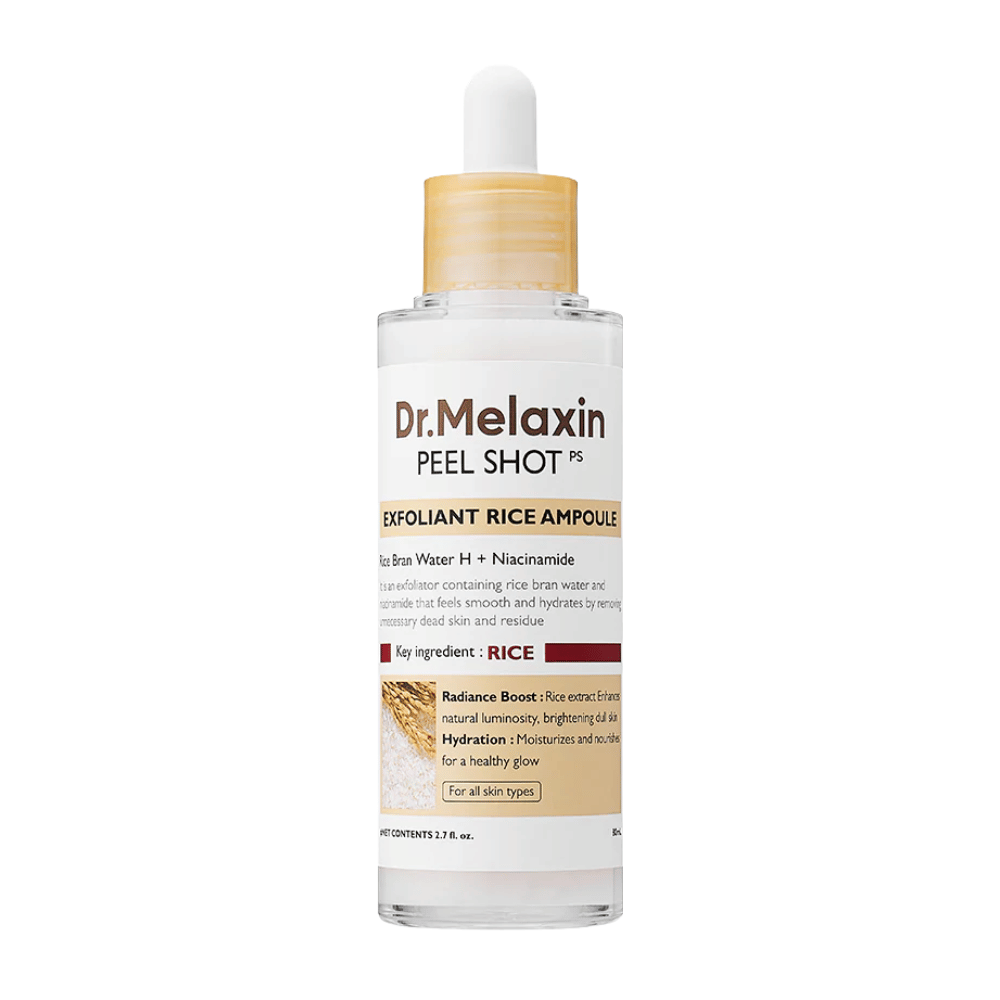 Dr.Melaxin Peel Shot Exfoliant White Rice Ampoule 80ml – Sérum exfoliante facial by Dr.Melaxin – exfoliante facial coreano, size 80 ml, color White at Korean Glow