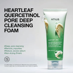 Anua Heartleaf Quercetinol Pore Deep Cleansing Foam – 150 ml by Anua – limpiador facial coreano, size 150 ml at Korean Glow